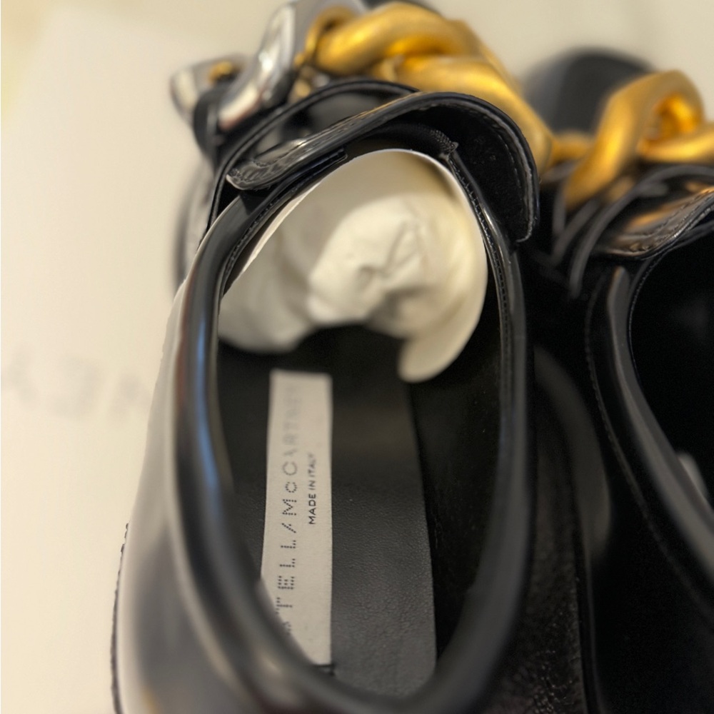 Black Platform Loafers with Gold and Silver Chain Detail BRAND NEW - Picture 7 of 7